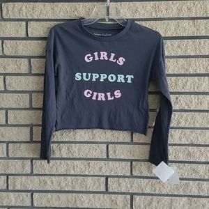 NWT Girls Help Girls Crop Top Long Sleeves